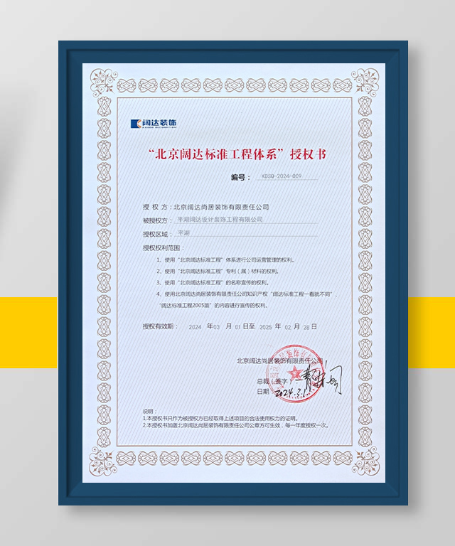 闊達授權(quán)證書