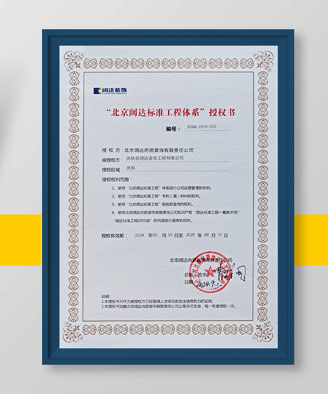 闊達授權(quán)證書